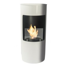 Camino Bianco a Bioetanolo Liquido Stufa da Terra Pavimento con Vetro