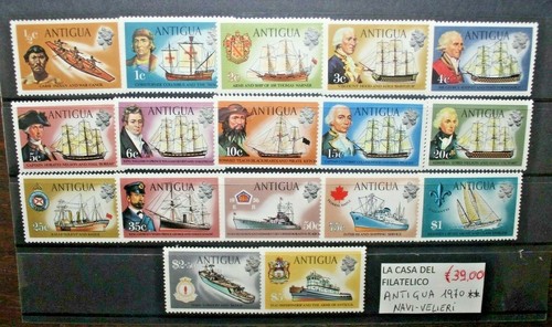 Francobolli antigua 1970 navi - francobolli,