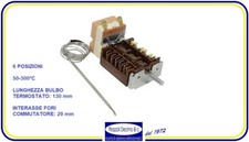 TERMOSTATO+COMMUTATORE FORNO ELETTRICO 6 POSIZIONI 50-300°C UNIVERSALE 2 CONTATT