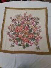 Emanuel ungaro foulard scaf carré verde 100% seta silk rosa floreale multicolore