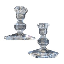 Set candelabri cristallo VAL ST. LAMBERT esagonale firmato 5" così com'è