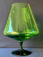 Grande Vaso a Calice in Vetro Verde da Farmacia - Italia Primi del '900 42 cm