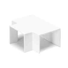 connettore derivazione a T canalina elettrica quadrata in PVC bianco 60x40mm