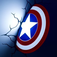 lampada da parete decorativa a led, a forma di scudo di capitan america