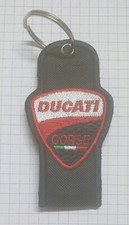DUCATI - PORTACHIAVI RICAMO - PERSONALIZZABILE - CON ANELLO - 8,5 cm X 4,5 cm
