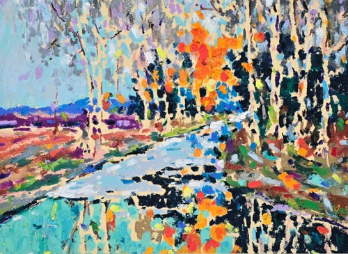 Dipinto paesaggio autunnale - , a