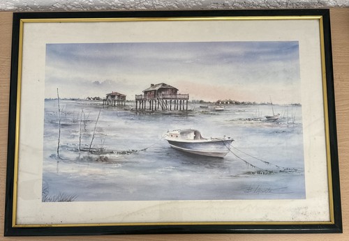 Peinture encadré bassin - peinture,