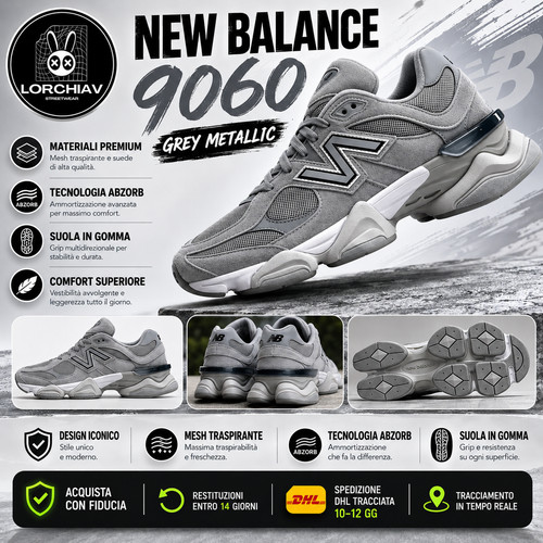 New balance 9060 - new, metallicgrey