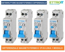 INTERRUTTORE MAGNETOTERMICO DIFFERENZIALE 6A 10A 16A 20A 25A 32A 1P+N 30MA 4,5KA