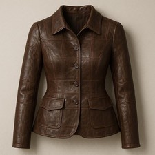 Giacca biker donna marrone