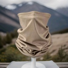 Scaldacollo copricapo cilindro beige fascia polso elasticizzato protezioni top  