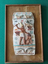 Mattonella in maiolica dipinta scena antico Egitto