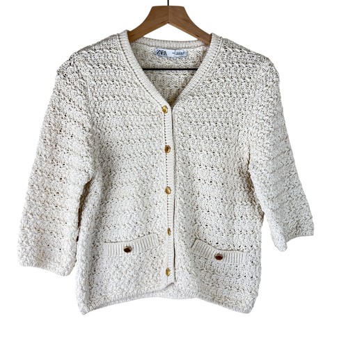Zara ecru metallic - metallic, thread