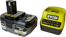Kit caricabatterie caricabatteria e batteria 18V 4.0 Ah Ryobi RC18120-140 Litio