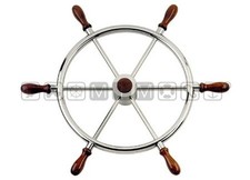 RUOTA TIMONE ACCIAIO E LEGNO 