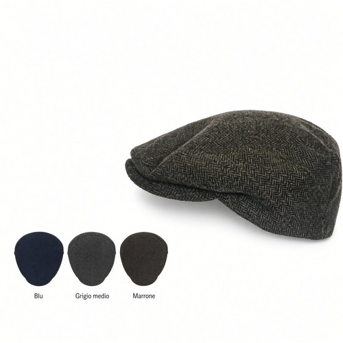 Coppola uomo lana spiga - coppola,