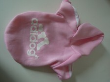 "ADIDOG"" FELPA CON CAPPUCCIO ROSA TAGLIA M - LUNGA 9 POLLICI CON SCATOLA NUOVA