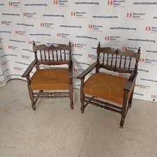 Sedie Antiche Neorinascimento Legno Massello Intagliato Tessuto Italia Inzio 900