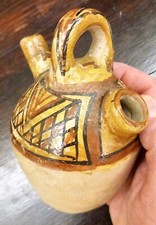 antica BROCCA o VERSATOIO in ceramica decoro mano - SPAGNA XVIII/XIX secolo