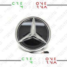 STEMMA AUTO LOGO LED FRONTALE COFANO ILLUMINATO  CROMATO  MERCEDES 20,5CM