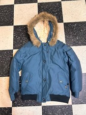Woolrich Arctic Anorak Parka Piumino Ecopelliccia di Coyote Cappuccio Donna M Blu Maiolica
