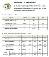 Nichia 455nm 5W 5000mW diodo