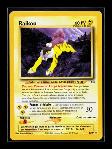 Carte pokémon raikou 64 - pokémon, 22/64