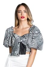 Relish crop top nero bianco