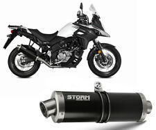 Scarico Storm by Mivv Oval Nero inox per Suzuki V-strom 650 2017 > 2023