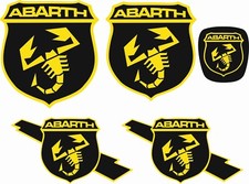 Kit loghi adesivi 500/595 Abarth COPRILOGHI NERO-GIALLO