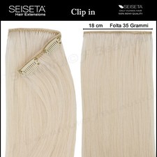 Extension Clip capelli veri Fascia Folta 4 clip 18 cm SEISETA Hair Remy 55-60 cm