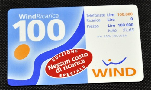 Schede wind ricarica da - wind,