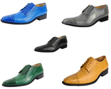 Scarpe eleganti Oxford LIBERTYZENO da uomo in vera pelle con stampa EEL di coccodrillo e punta alare