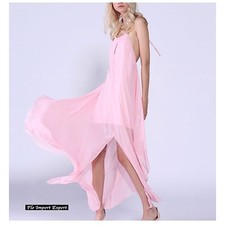 Vestito Abito Lungo Donna Chiffon - Woman Chiffon Maxi Dress 110297