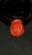 Cina antico cammeo inciso per anello- corallo rosso- 