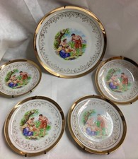 Johann Seltmann servizio piatti da esposizione vintage -ceramica ed oro zecchino