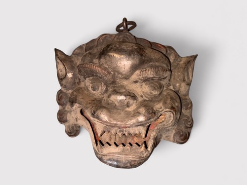 Maschera cane metallo tibet - fo,