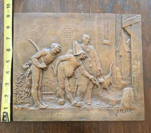 Antica targa scultura bronzo