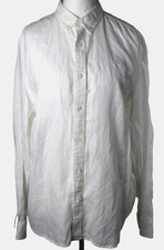 Camicia Slim Fit Timberland Bianca, 100% Lino Uomo Taglia L In Ottime Condizioni