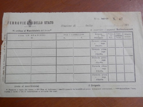 Modello 47 ferrovie - n.,