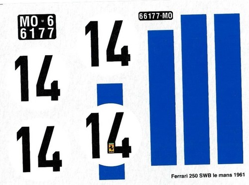 Decal ferrari 250gt swb - decal,