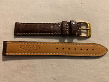 Longines cinturino pelle 14mm ORIGINALE gold plated buckle placcata oro 14mm