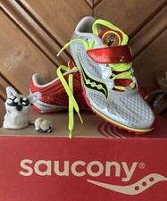 Saucony Spitfire Scarpe da Pista Uomo 4 Rosso/Argento/Verde Neon