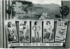 GENOVA NERVI Souvenir Ricordo Remember Pin-Up ragazze in bikini
