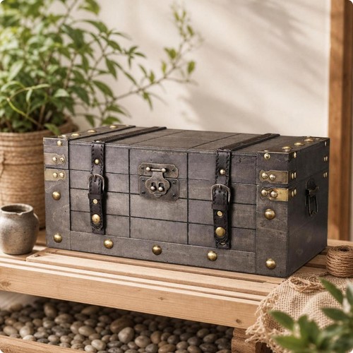 Baule decorativo con serratura - decorativo,