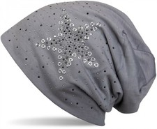 Cuffia beanie con applique di