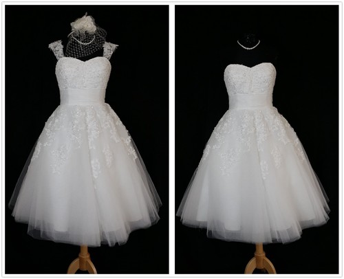 Vintage ivory strapless tea - ivory,