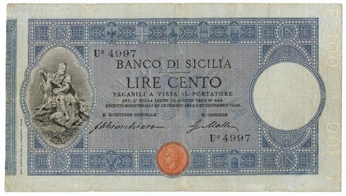 100 lire banco sicilia - lire,