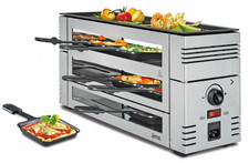 Spring Raclette con piastra in fusione di alluminio in argento/acciaio inossidabile