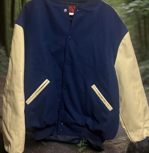 Giacca letterman vintage blu - giacca,